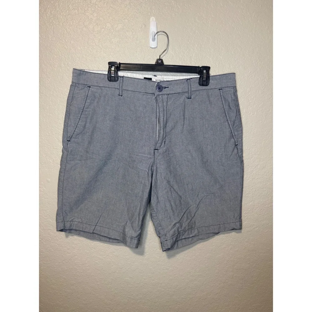 RVCA Mens Shorts Nature Industry Blue Flat Front Casual 38